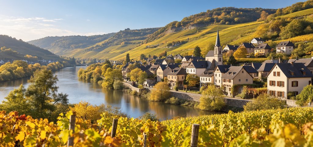Village viticole de la vallée de la Moselle luxembourgeoise